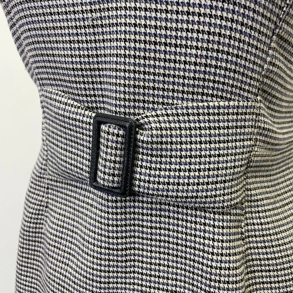 Free People Houndstooth Mini Dress Buckle Waist Spaghetti Strap Size 4